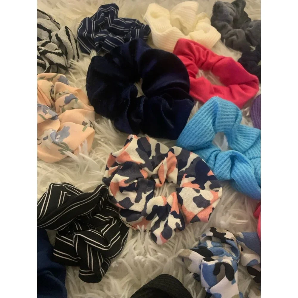 Hair Scrunchie Tie Color Assorted Bundle Set of 25